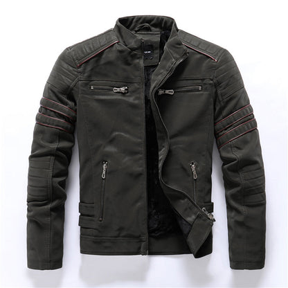 Men's jacket with zip and quilted details