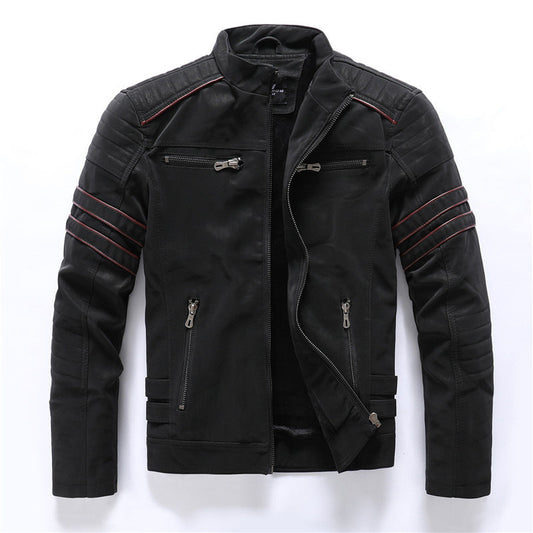 Men's jacket with zip and quilted details