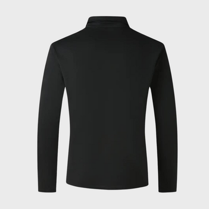 Long-sleeved shirt with collar, button placket and embroidery